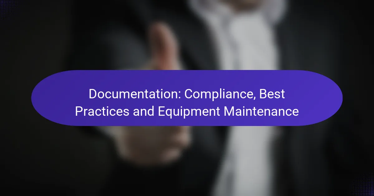 Documentation: Compliance, Best Practices and Equipment Maintenance