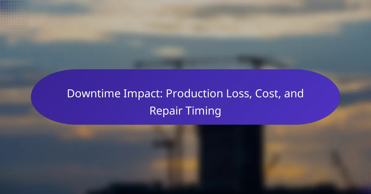 Downtime Impact: Production Loss, Cost, and Repair Timing