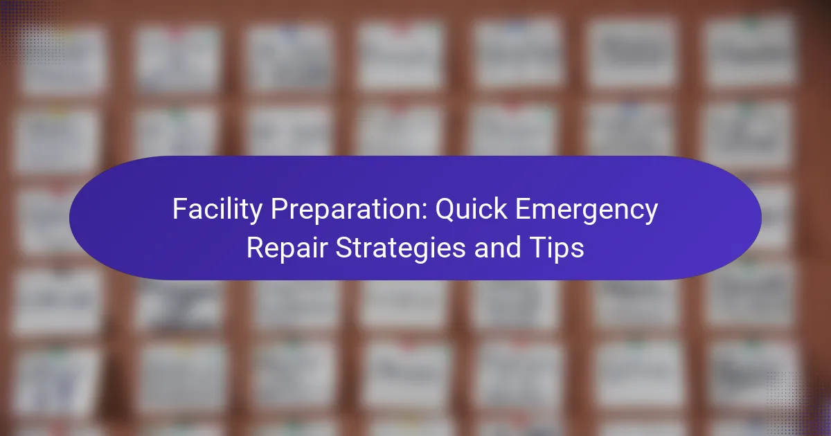 Facility Preparation: Quick Emergency Repair Strategies and Tips