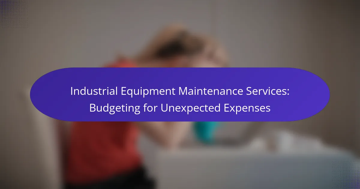 Industrial Equipment Maintenance Services: Budgeting for Unexpected Expenses