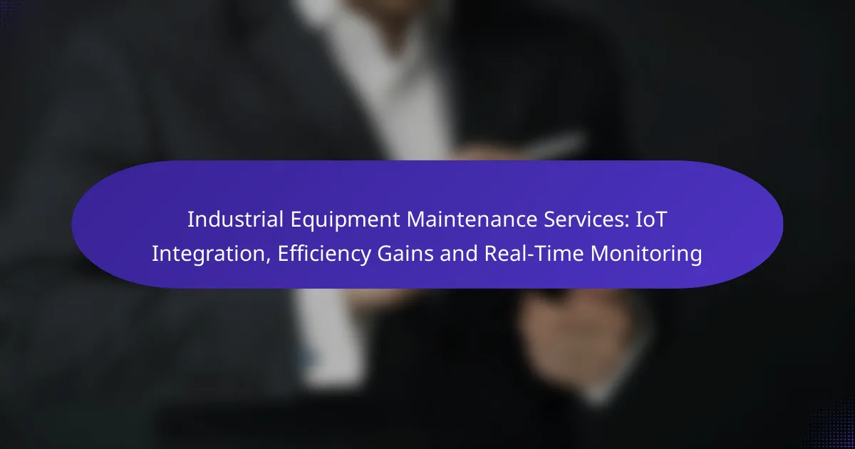 Industrial Equipment Maintenance Services: IoT Integration, Efficiency Gains and Real-Time Monitoring