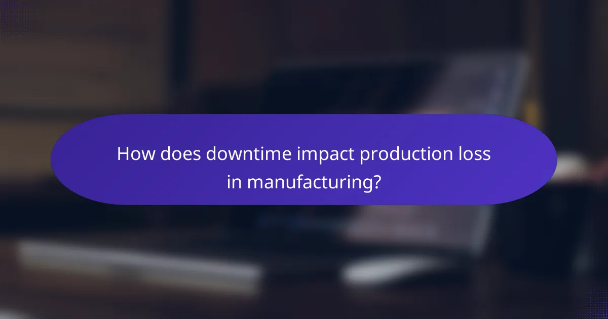 How does downtime impact production loss in manufacturing?