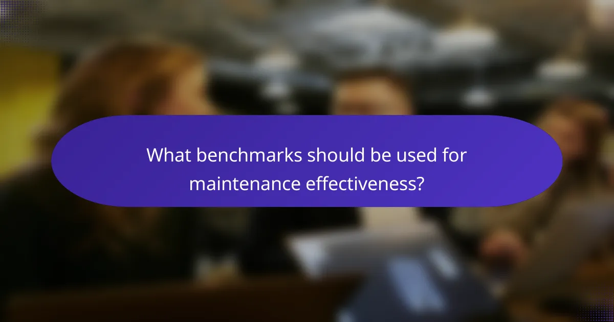 What benchmarks should be used for maintenance effectiveness?
